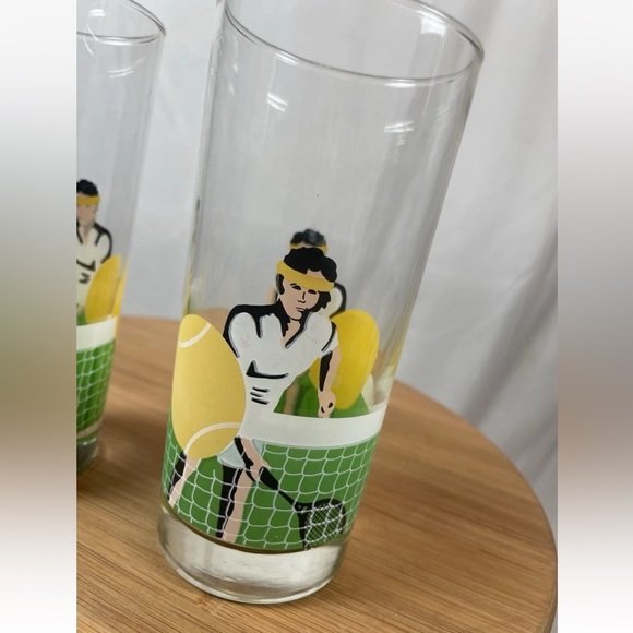 LIBBEY COOLER TUMBLER GLASSES 14 OZ 80’s TENNIS VINTAGE SPORTS BAR CUPS - set 2 - Picture 3 of 12